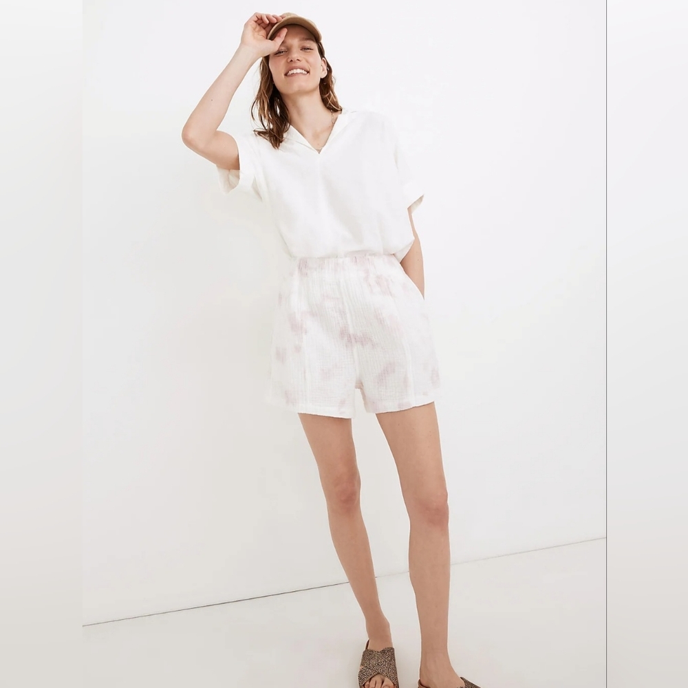 🌜 MADEWELL NWT Tie Dye Lightspun Easy Pull On Cotton Shorts womens size XL